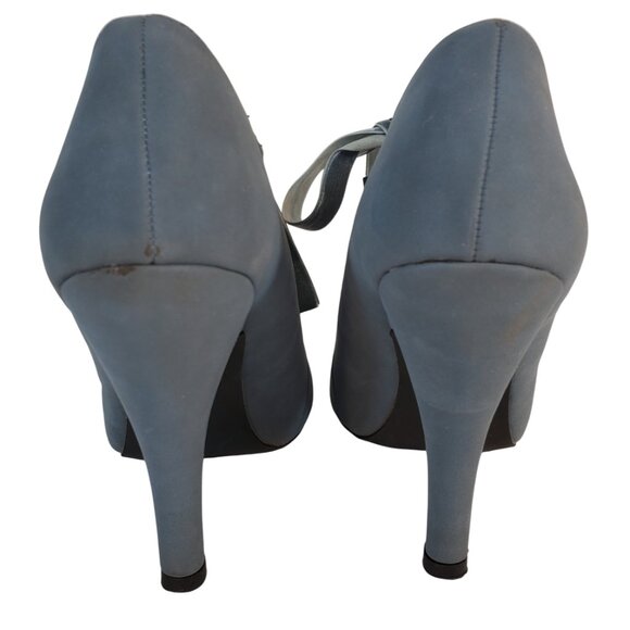 Elegant Blue Heels with Bow Detail - Picture 6 of 10